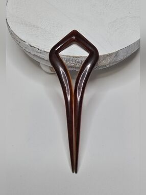 Vintage Small Style Hair Fork - Diamond Top -  Hair Stick  [ Read Details ]